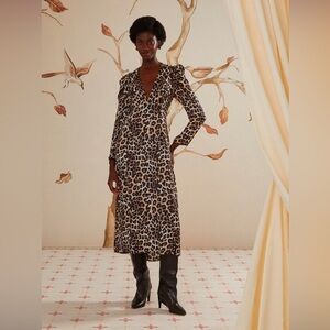 Farm Rio Cream Natural Skin Midi Dress